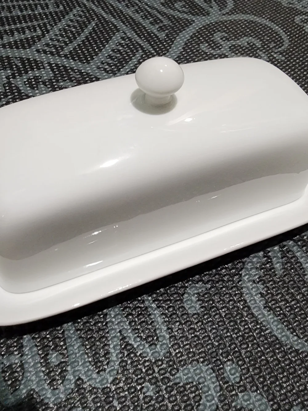 White Ceramic Butter Dish with Lid